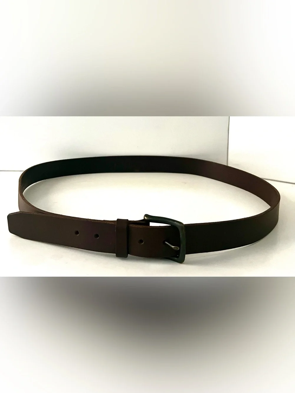 Eddie Bauer Men’s Brown Genuine Leather Belt Size Fits 45”-50” Waist Vintage USA